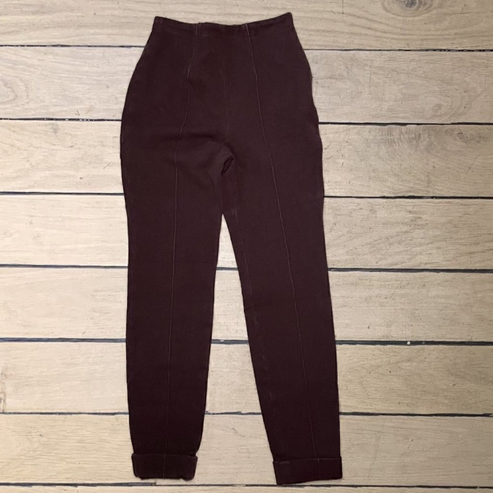 ESCADA SPORT Brown High Waist Slim Stretch Cotton Dress Casual Pants EU 36 US 6